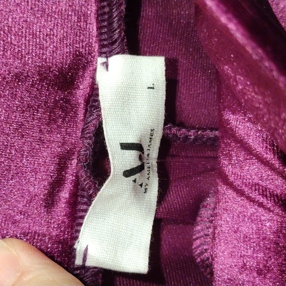 NWT My Amelia James Girl's Fuchsia Velvet Velour Skater Style Skirt Sz L-Casual - Picture 2 of 7